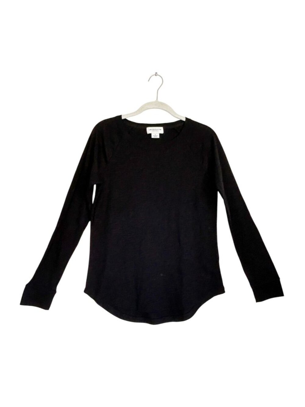 Liz Claiborne Weekend Long Sleeve Raglan Tee in Black - Sz S